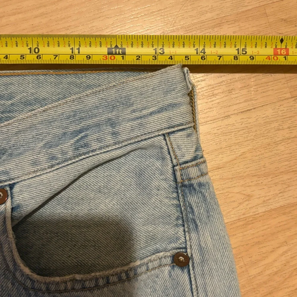 Agolde Sz 26 Riley Jeans High Rise Straight Crop Distressed Shatter Light Blue - Picture 4 of 7